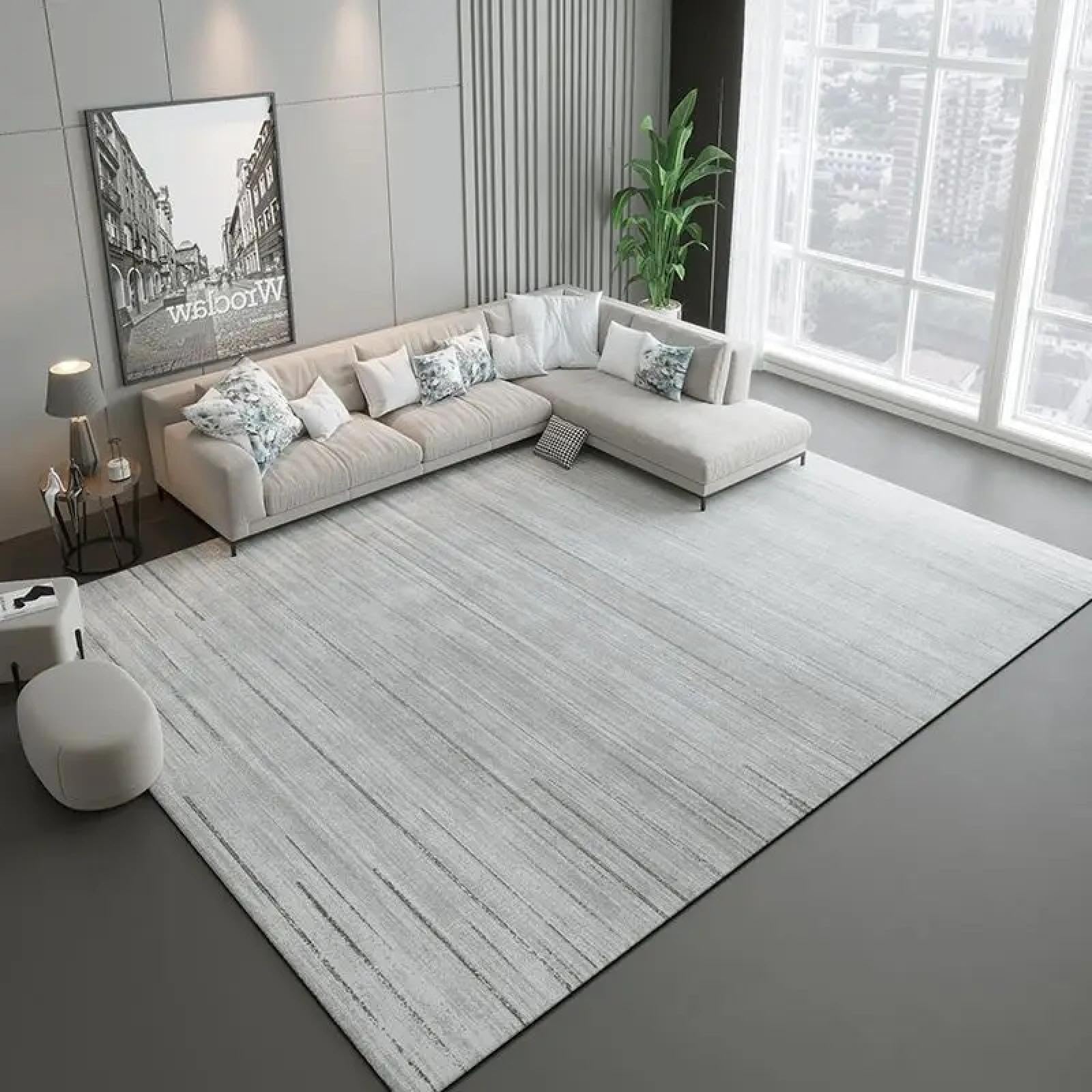 Tapis gris nordique 140x200 pour réchauffer un salon ou une chambre