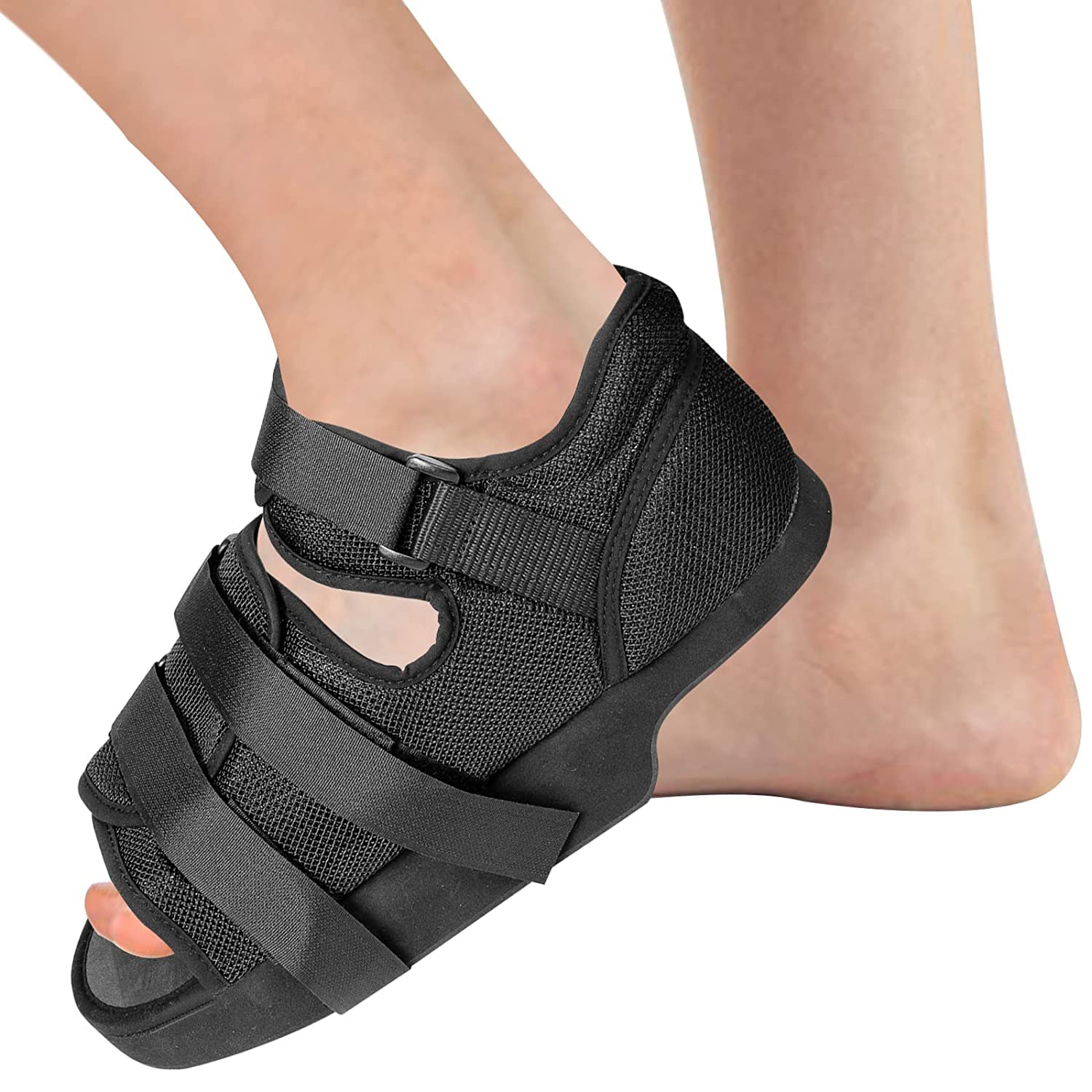 Heel Wedge Healing Shoe Post Op Shoes Lightweight Heel Relief Medical Orthopedic Foot Brace Off-loading Shoes for Heel or Ankle Pain Ulcerations Feet Wounds for Men and Women (L)
