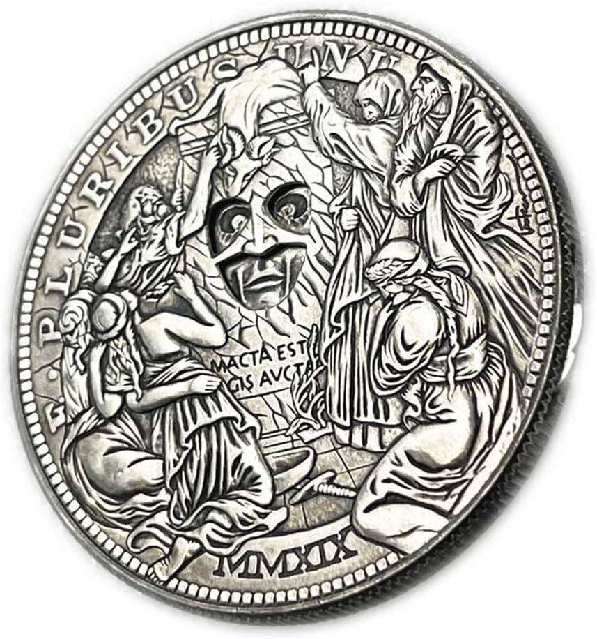 USA Mechanism Movable Challenge Coin Hobo Nickel Morgan Dollar Roman Booteen`s Amazing Art Changing Face Creative Gift Collectors Commemorative