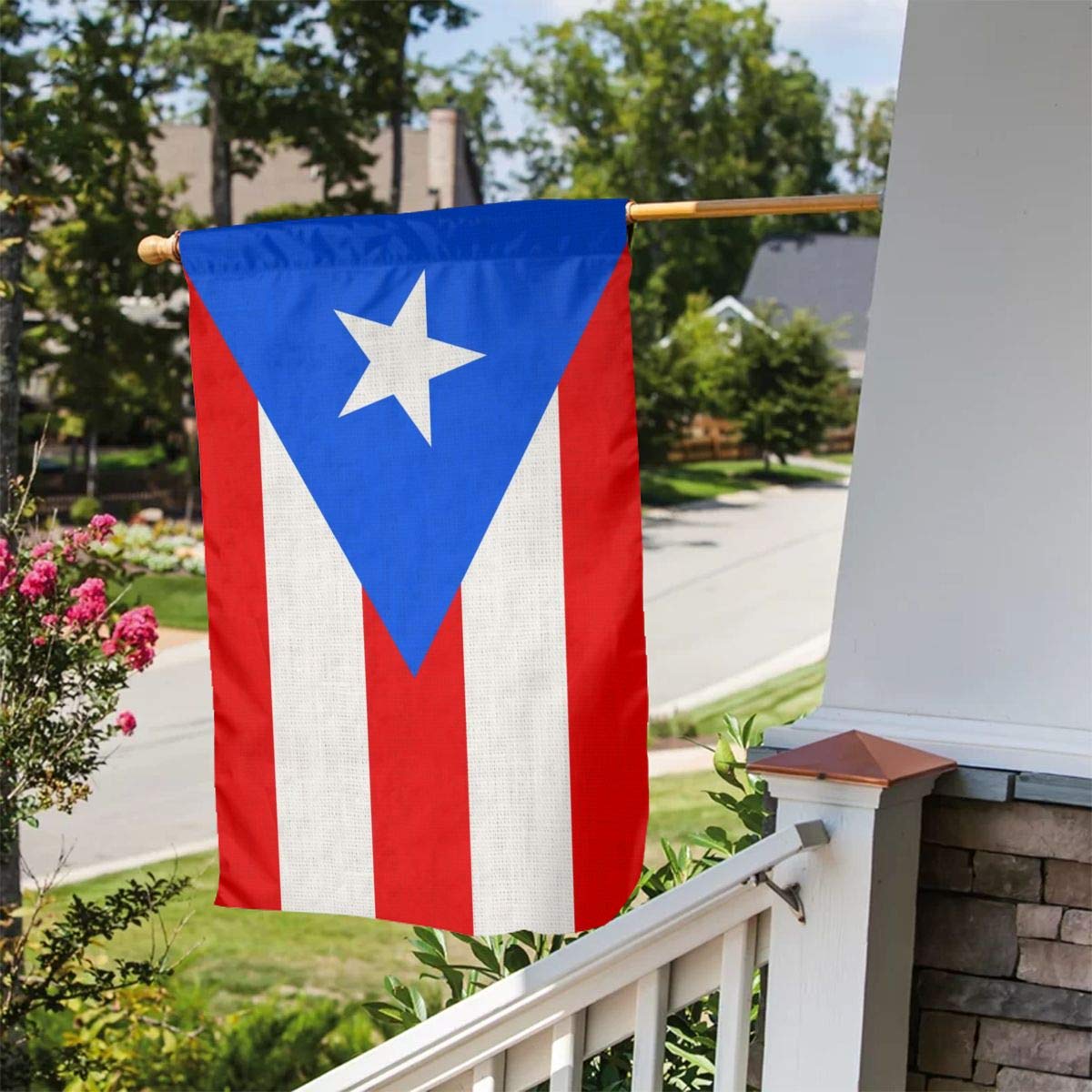 YANGHOME Puerto Rico Flagge Gartenflagge – 30,5x45,7 Cm, Leinenstoff, Doppelseitig, Wetterfest