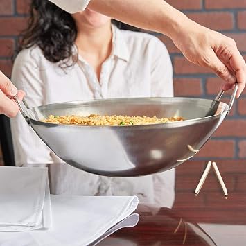 Frying Pan Flat Base Double Handle 1204, 35.5 Centimeters Dia 13 Centimeters Deep