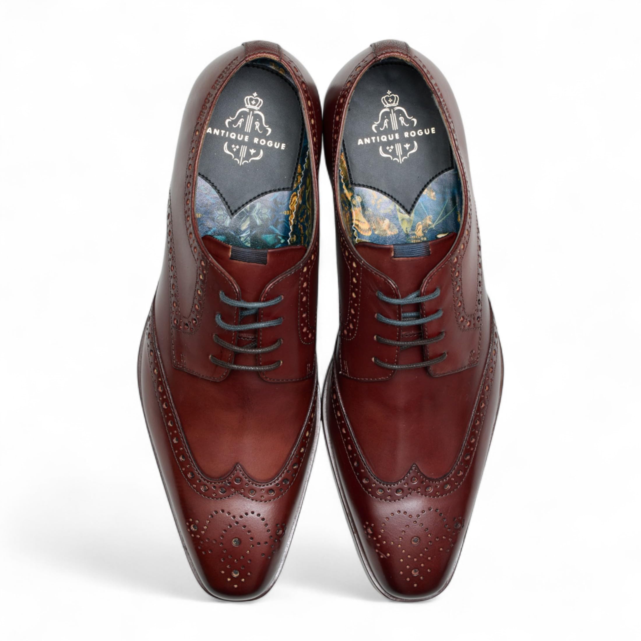 Infinity Leather Zapatos Oxford Derby Brogue de Cuero Luca para Hombre, Estilo Formal, para Boda y Oficina