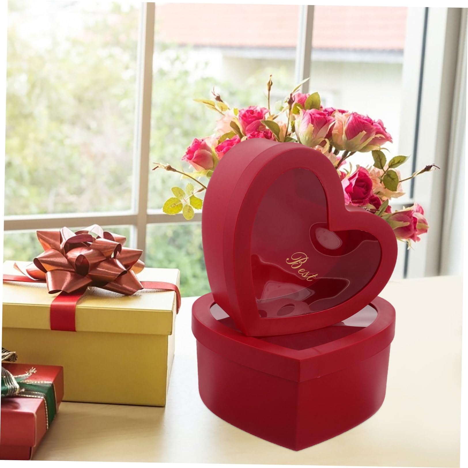 VILLCASE 2 Pezzi Scatola Regalo Forma di Cuore in Carta Rossa per San Design Versatile per Regali Personalizzati Adatta a Occasioni Romantiche e Decorazioni Fai da Te