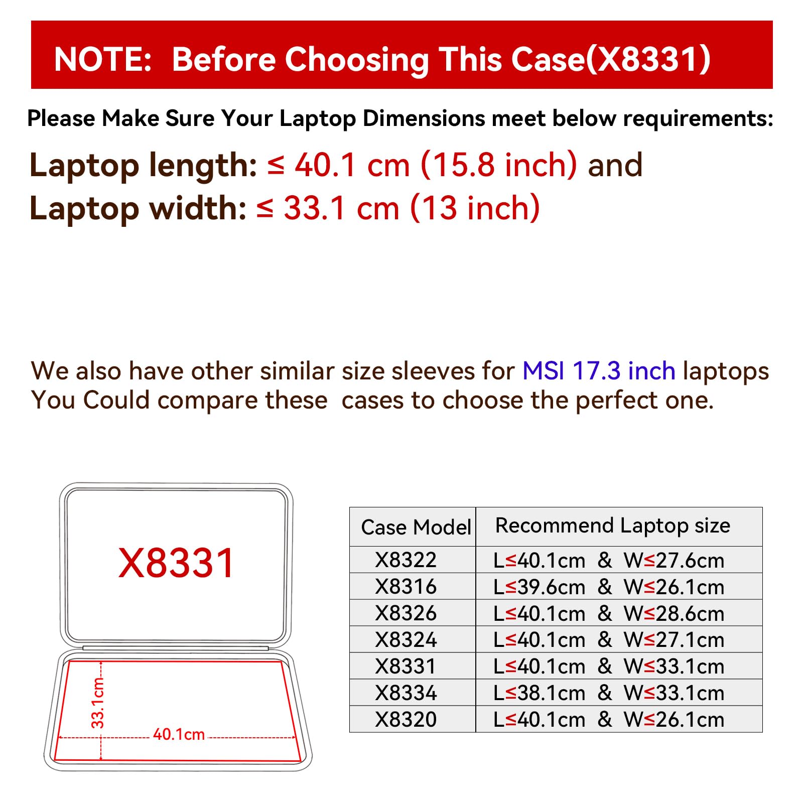 Smatree Funda Protectora de Eva Dura para Portátil de 17,3 Pulgadas MSI CreatorPro X17 /CreatorPro X17HX, para MSI Titan GT77HX/Titan GT77 Maletín Delgado y Antichoque para Portátil (X8331)