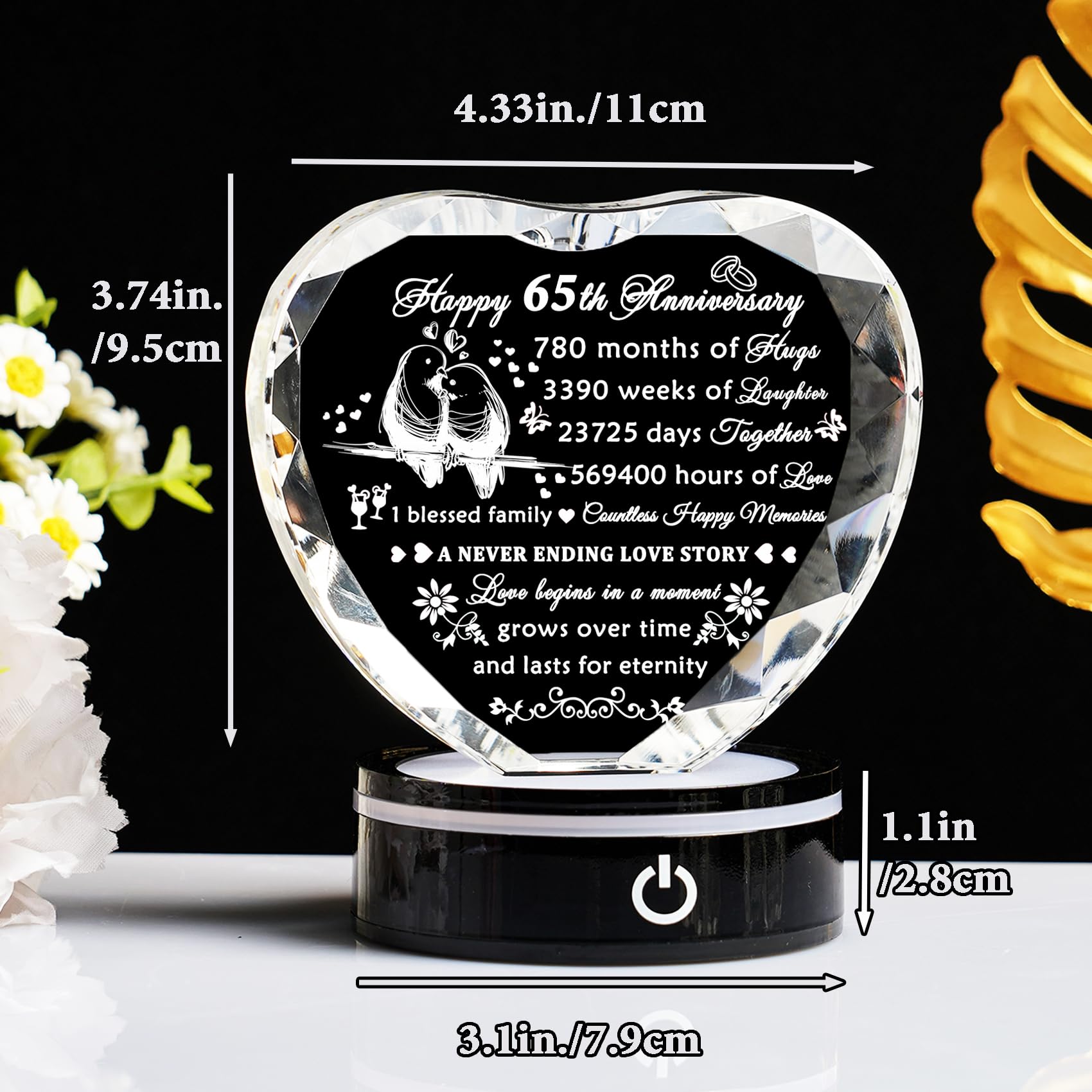 Plaque Acrylique 50 Ans De Mariage - Cadeau Noces D'or Personnalisable - Déco Murale Ronde Dorée