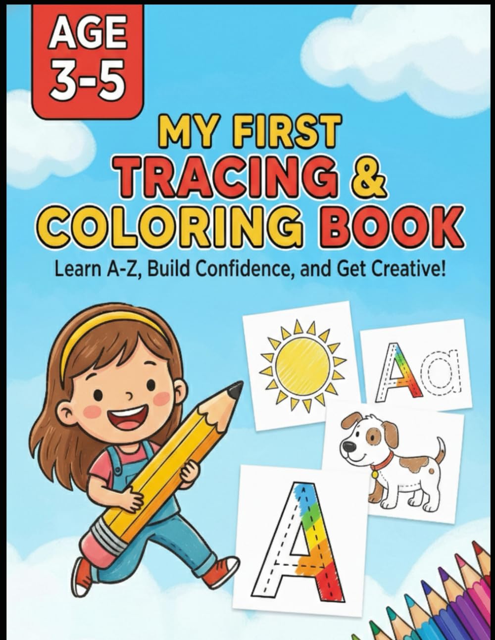 Tracing and Coloring Book for Toddlers: Learn the Alphabet A-Z with Fun Animal Tracing, Coloring Pages, and Positive Affirmations for Kids Ages 3-5