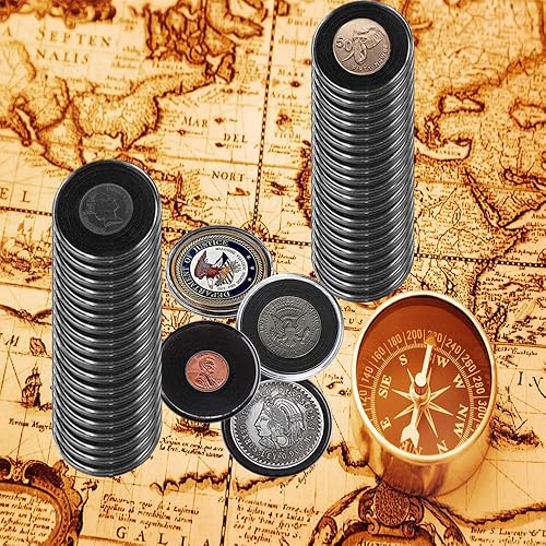 Miniatura 5 de 20 cápsulas de monedas de 1.81 pulgadas con 6 tamaños de juntas de espuma para colección de monedas, monedas de plata americana Eagle Liberty, medio