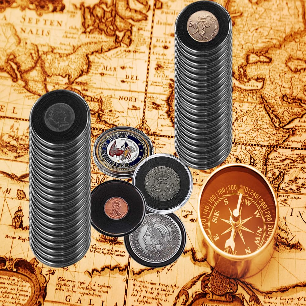 Bitcoin Coin 20 Pcs 46mm With 6 Sizes Foam Gaskets For Coin Collection  American Silver Eagle Liberty Coin Half Dollar Bitcoin Black 20 25 30 35 40  46 Mm Coin Capsules