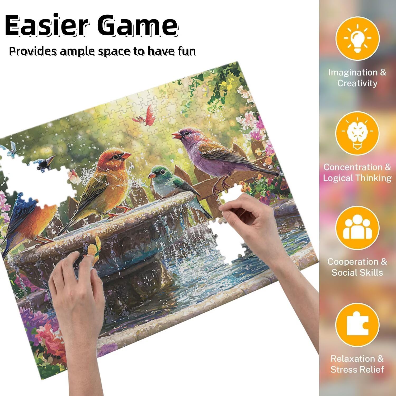 Jigsaw Puzzle, 2000 Pezzi Puzzle Classici, Giardino Puzzle Rilassamento Intelligence, Mpossibile Difficile Puzzle Impegnativo per Adulti Puzzle Gioco Familiare, Regalo per Amore Amico Uccelli fr0-950