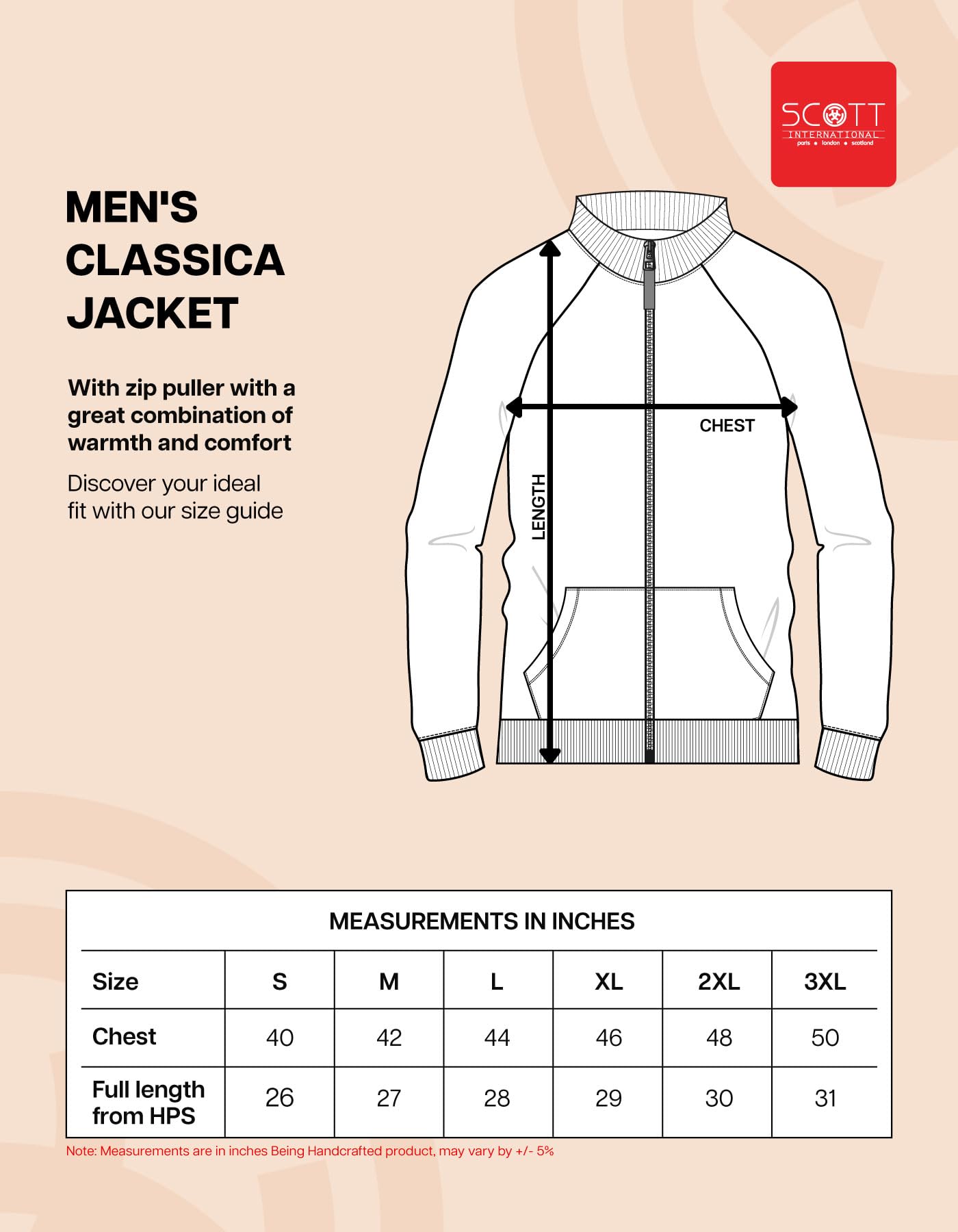 Scott International Jackets for Men | Winter wear | Men's Polyester Full Sleeve Zip with Pocket | Men Jackets | Winter Standard length Jackets - Image 5 thumbnail