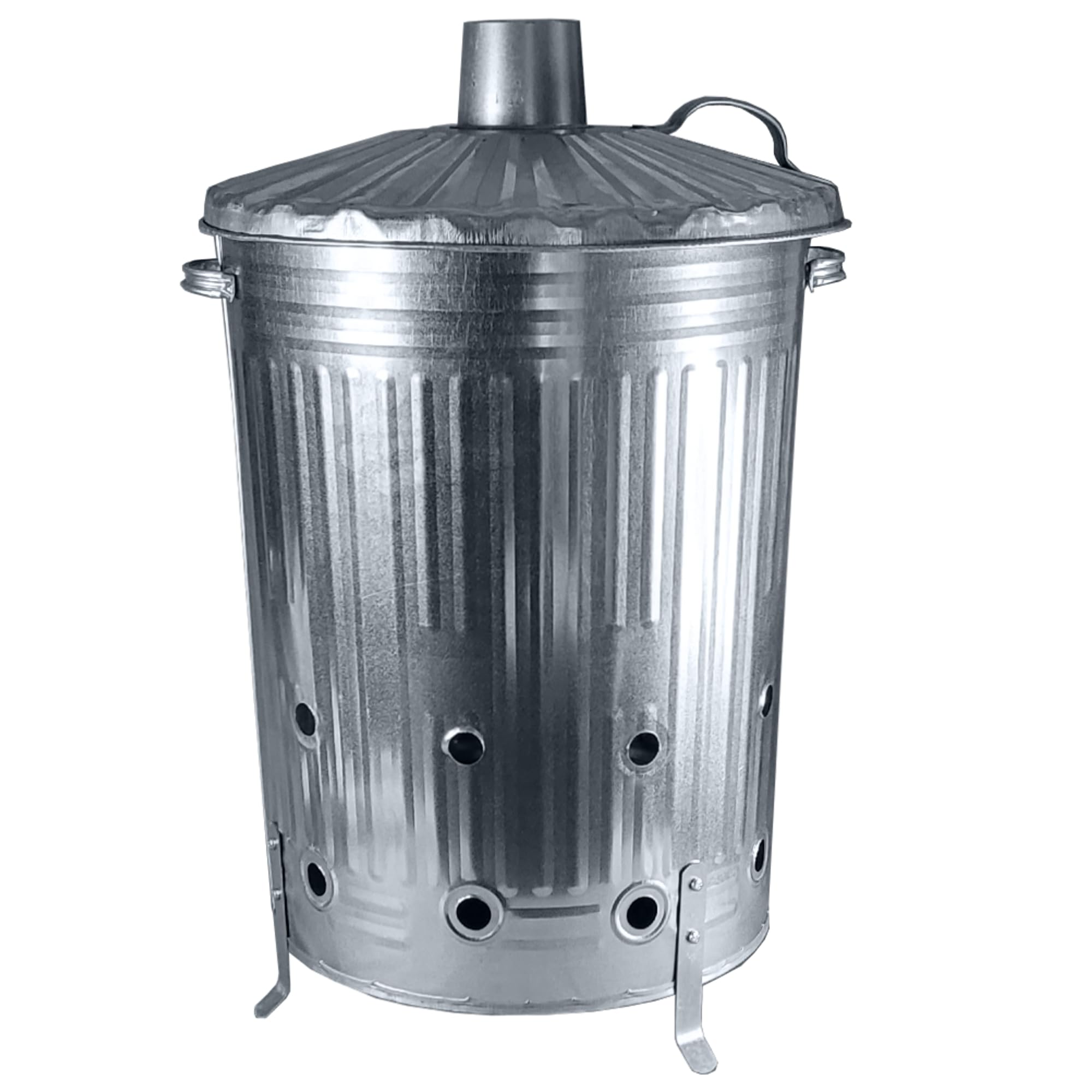 KetoPlastics 90L Metal Garden Incinerator Steel Burner Bin Burn Rubbish, Leaves, Twigs - Made In The UK