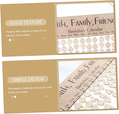 Miniatura 9 de TEHAUX 1 juego de calendario de bricolaje calendario calendario cumpleaños colgante de pared recordatorio de cumpleaños placa de calendario