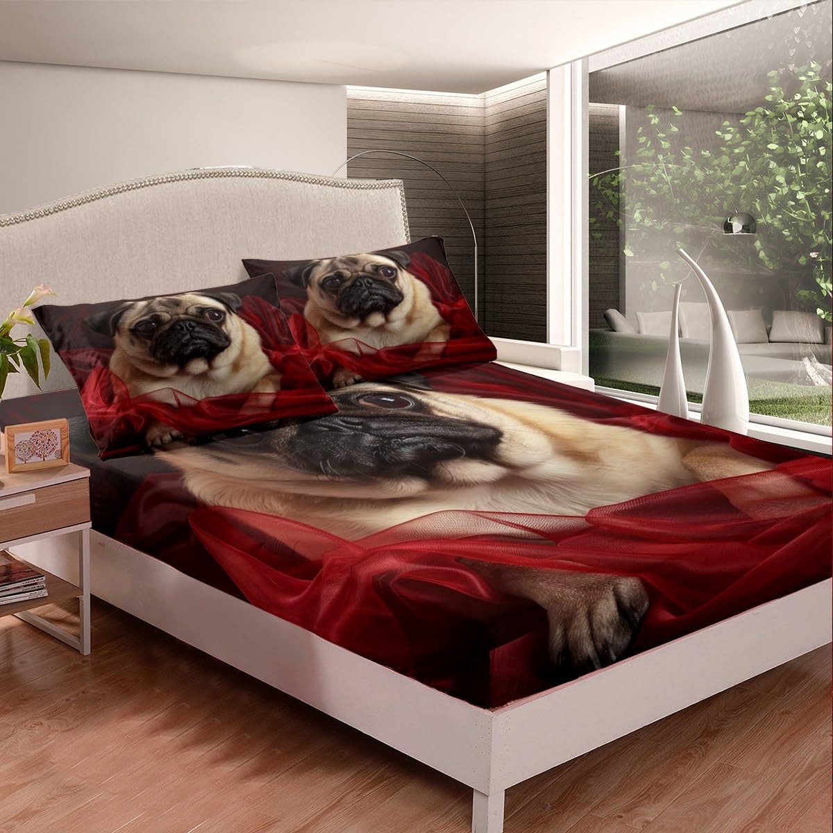 Amazon.co.jp: Erosebridal キッズ パグ ボックスシーツ フルサイズ