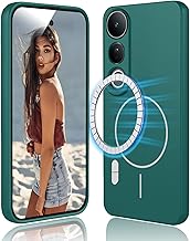 Funda Magnetica para Vivo V50 Lite 5G / 4G - Carcasa de Silicona Líquida Suave, Antigolpes Protector Camara Móvil Case, Compatible con Accesorios Magnéticos, Verde Oscuro
