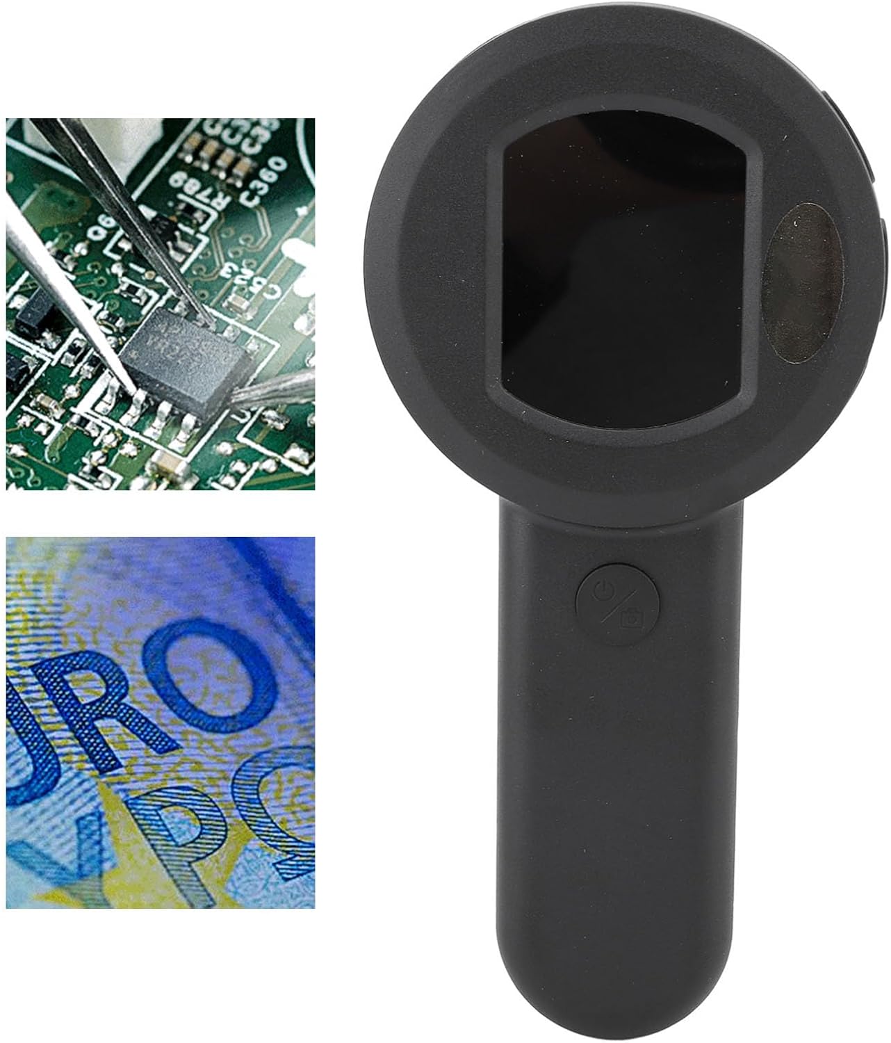 50X Digital Magnifier, 2inch Screen Handheld 500mAh Digital Magnifier for Banknote (Black)