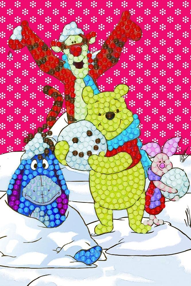 Crystal Art Cck-10X15dny05: Winter Winnie The Pooh 10X15cm Card