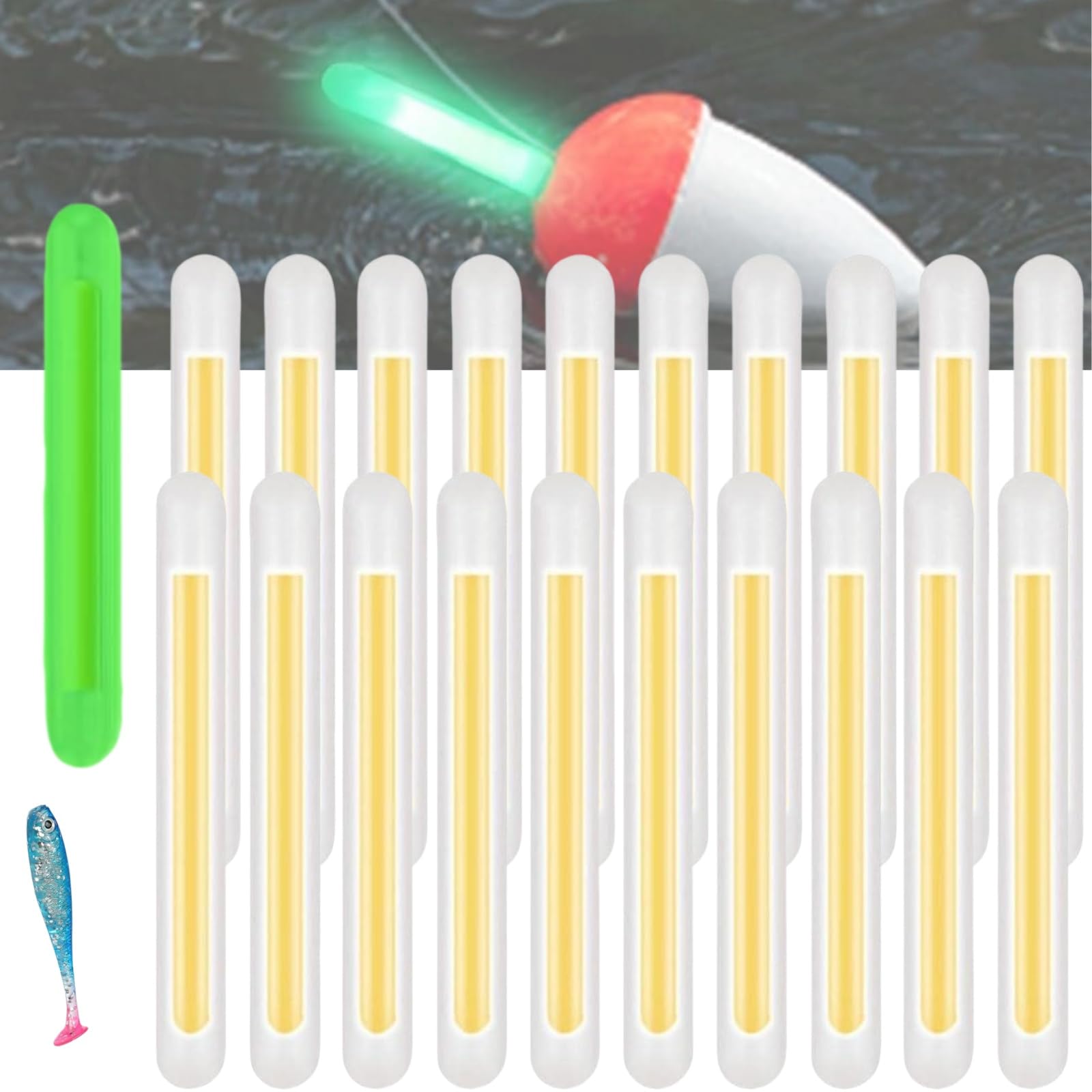 Support De Canne à Pêche De Nuit, 20 Pièces, Clip, Lumière Fluorescente
