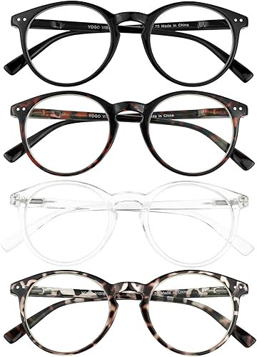 Yogo Vision Reading Glasses for Women Men Blue Light Blocking Reading Glasses Round Readers