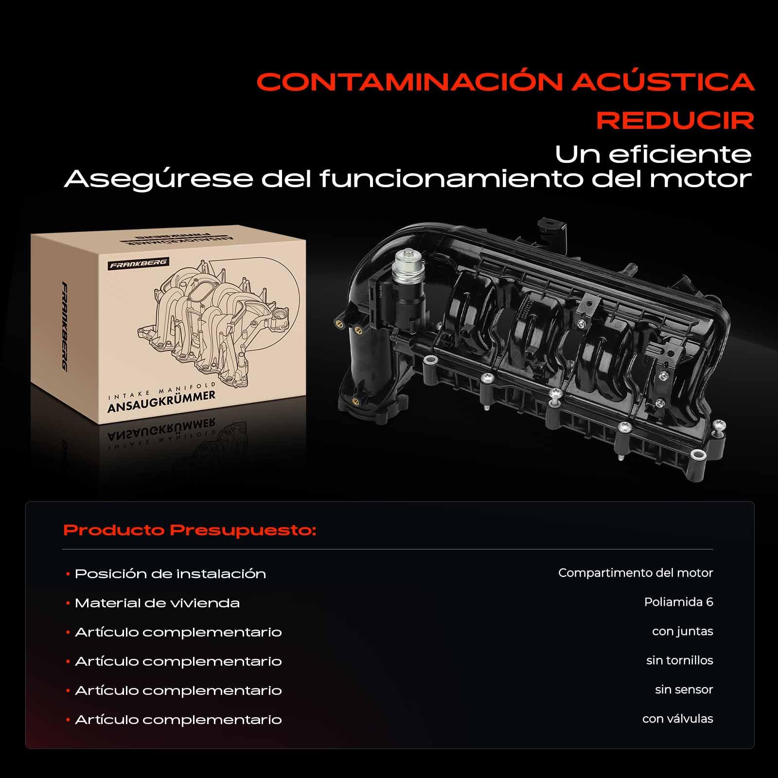Frankberg Colector de admisión Tubo de admisión Compatible con Cruze J300 Cruze Compacto J305 Cruze Station Wagon J308 Astra J P10 Astra J CaR.A.Van P10 Replace# 55584234,055578962