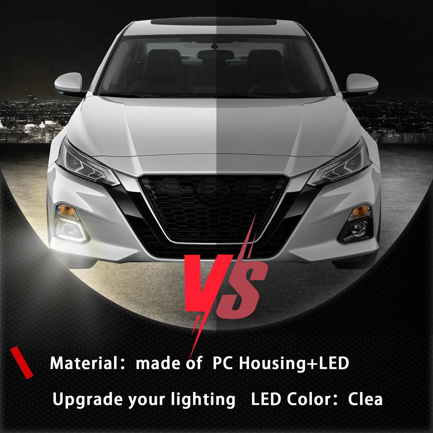 Switchback White/Amber LED Front Bumper Fog Light DRL Amber Sequential Turn Signal Feature Compatible with Nissan Altima 2019-2022 Replacement Front Bumper Trim - Image 3