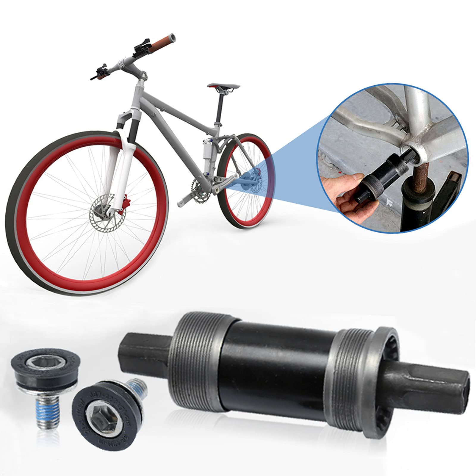 Boîtier de pédalier BSA pour vélo - 68 mm - Avec vis étanches