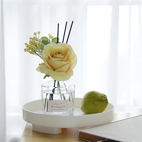 Miniatura 4 de Juego de difusor de varillas de 8.4 onzas líquidas con 6 varillas de caña, fragancia para el hogar, difusor de varillas para decoración de estantes