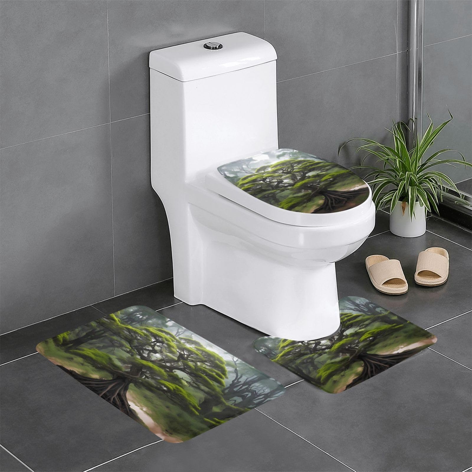 Tapis de salle de bain ultra facile à nettoyer BROLEO lot de 3 grand format épais