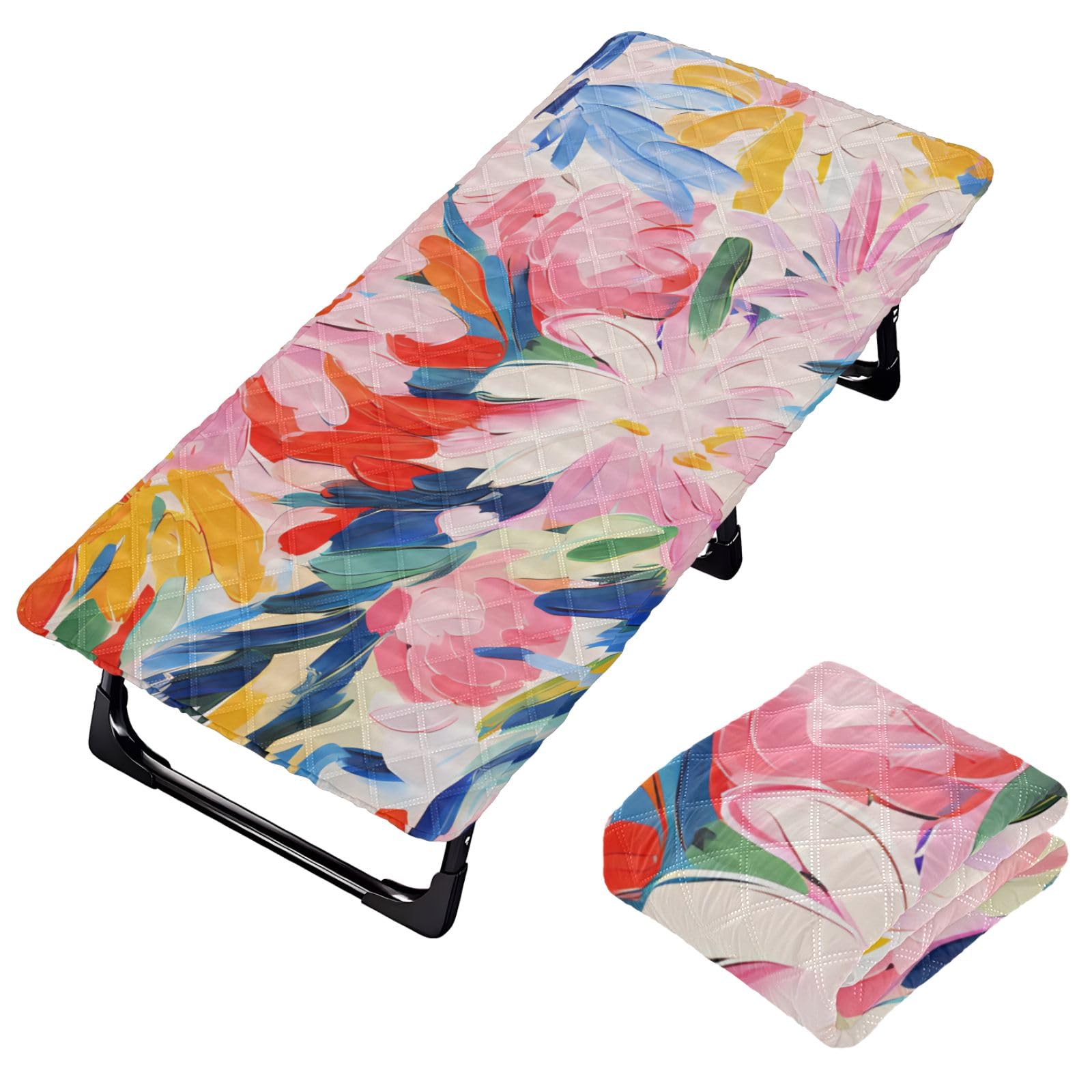 Portable Toddler Bed Sheet for Kids Artistic Floral Pattern Travel Bed Fitted Sheet