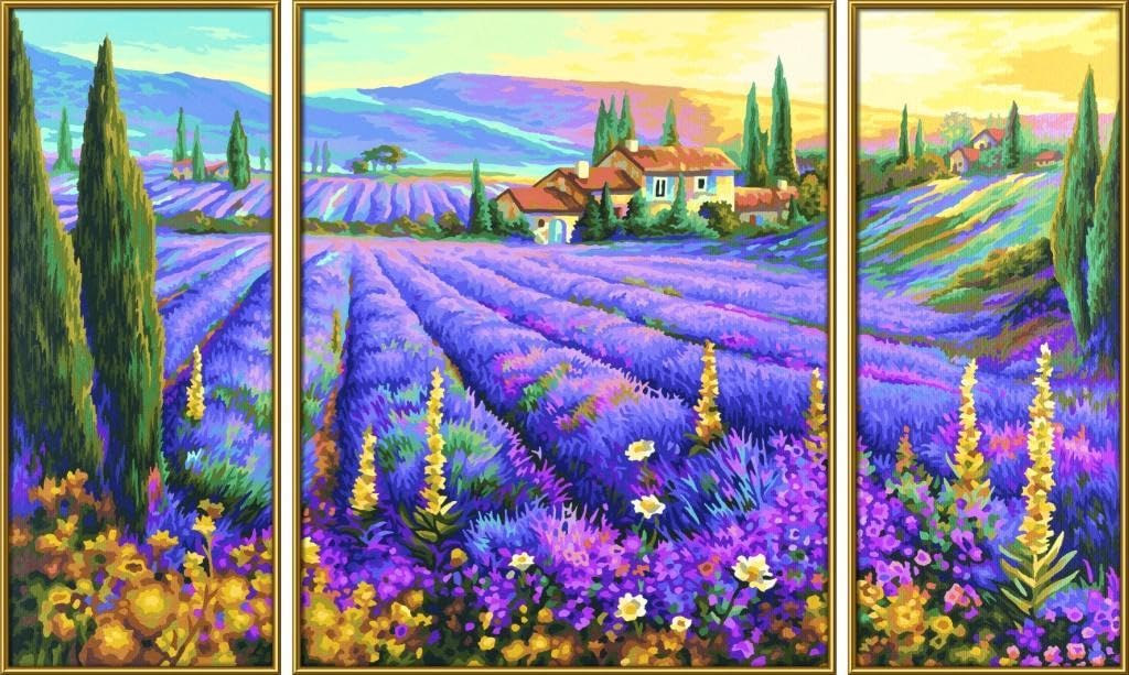 Schipper 609260604 Lavanda Campi di Lavanda Triptychon Paint By Numbers Board