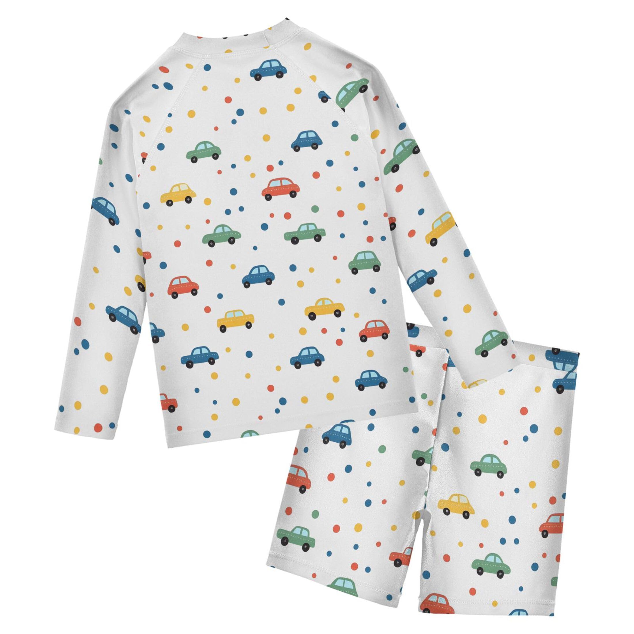 Car Cute Baby Boys' Toddler Long Sleeved Rashguard Swim Bathing Suit Set B0403588