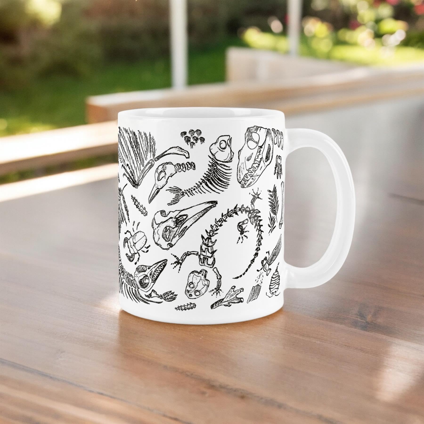 Purely Home Tasse Fossiles – Noir Et Blanc Animaux
