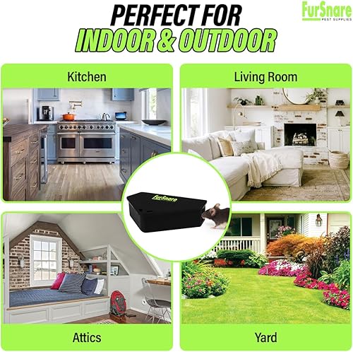 Miniatura 6 de Estación de cebo para ratones para exteriores e interiores con llaves, trampas para ratones para matar en interiores en casa, caja de cebo para