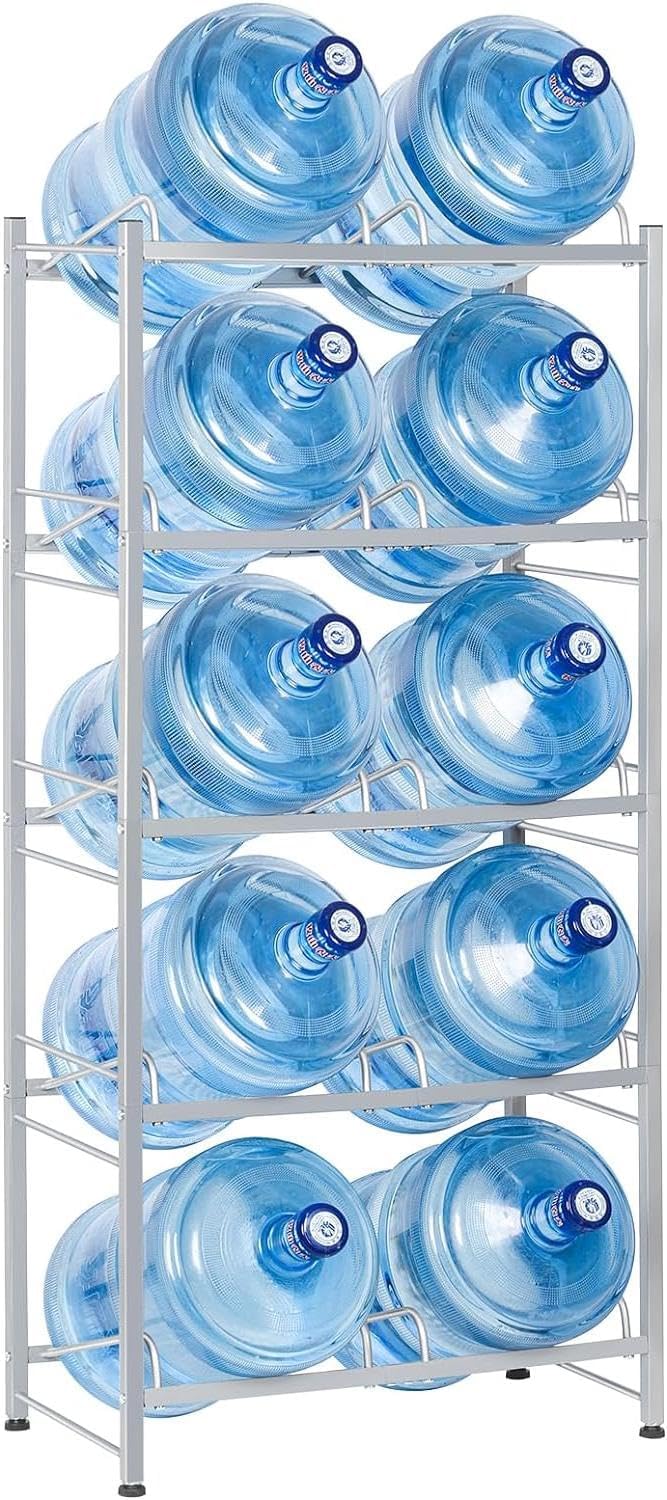 Amazon.com: 2 Pcs 5 Tier Water Jug Rack 5 Gallon Heavy Duty Water ...