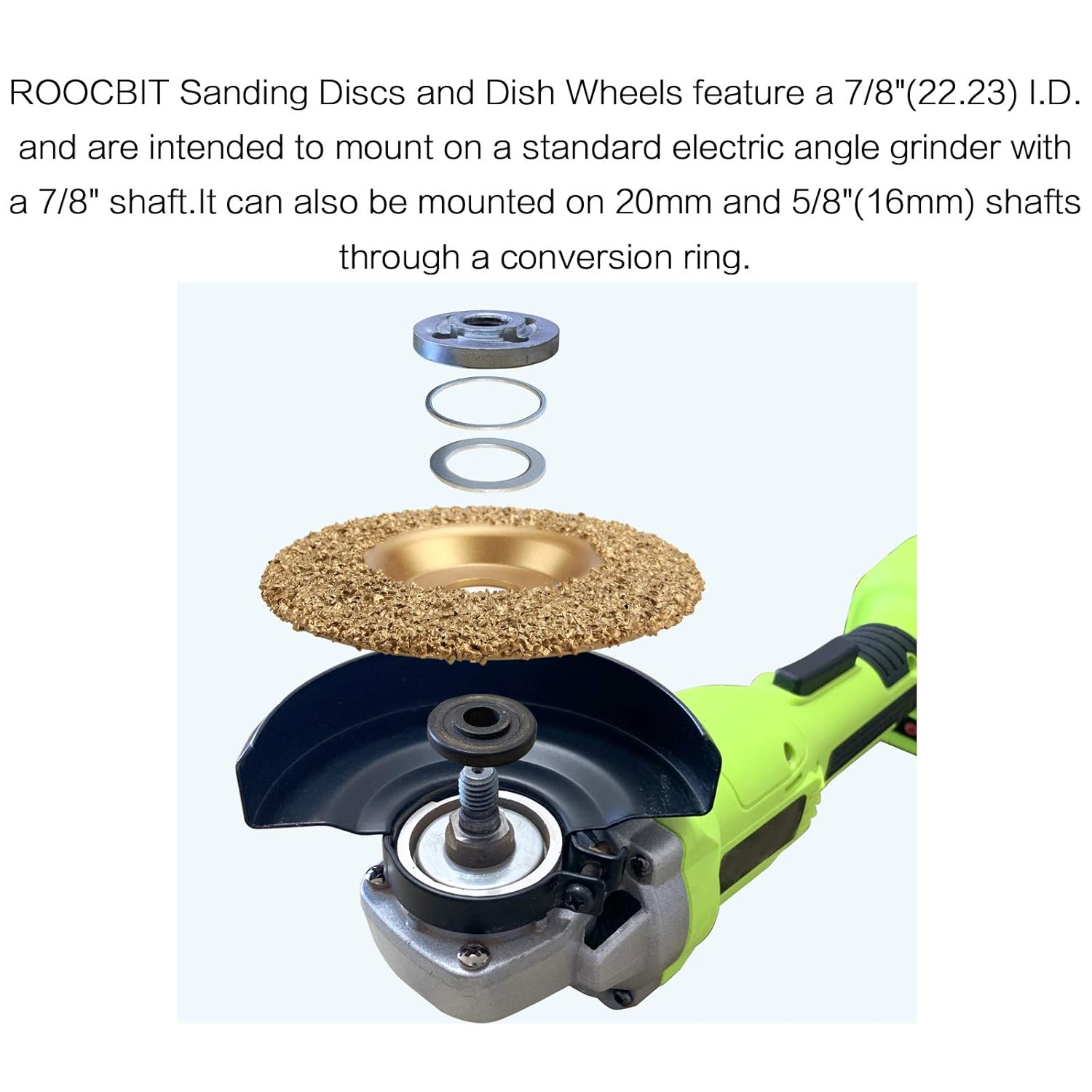 Exclusive Discount 🔥 ROOCBIT Tungsten Carbide Shaping Disc - 5 (127mm) Dia 7/8 (22.23mm) Bore - Coping Woodworking Angle Grinder Attachment
