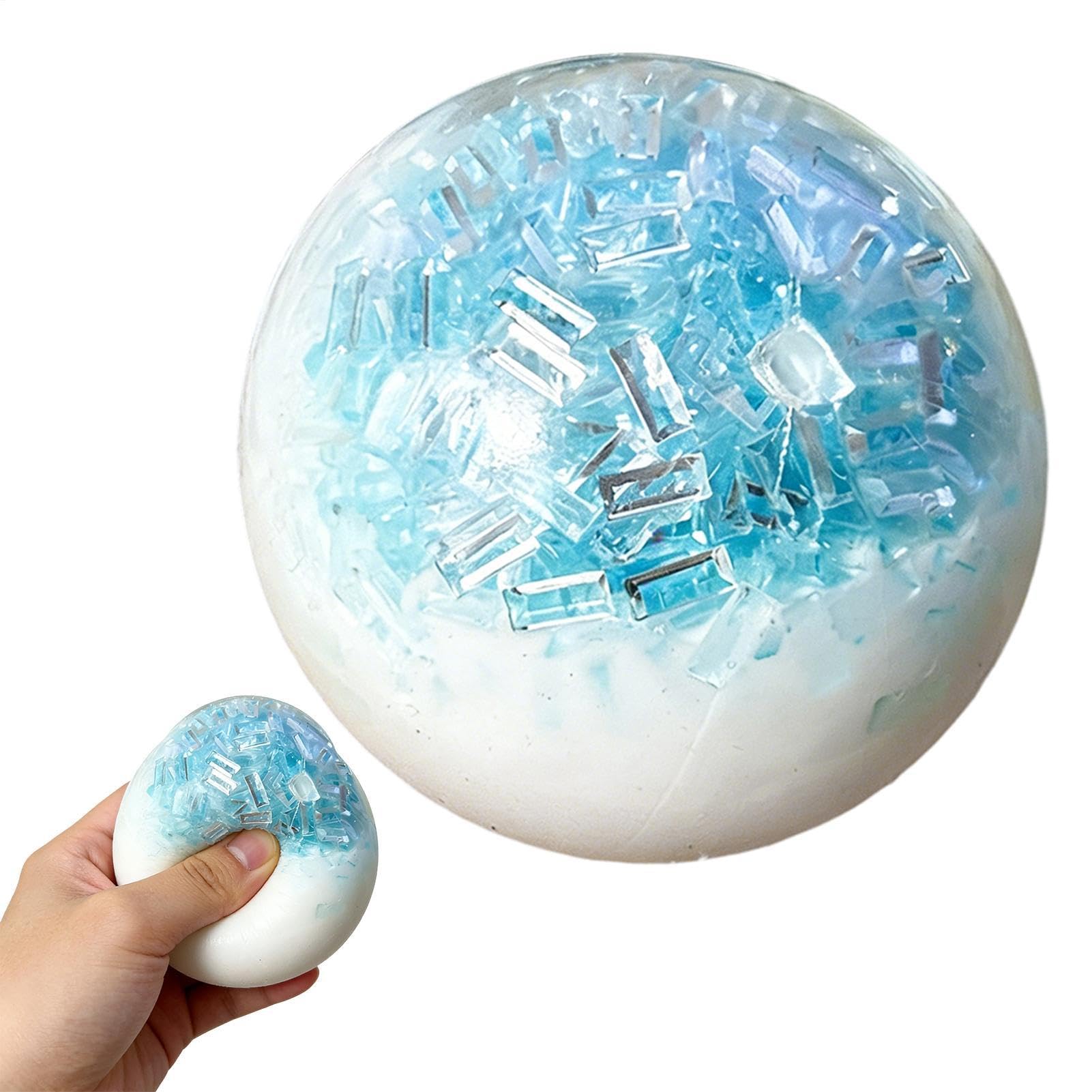 Wax Cracking Squeeze,Cracking Wax Ball Squeeze, Moldable Crispy Stress Balls, Snowball Crunchy Squeezes, Soft Gel Sensory Fidget Toy With Crackable Textures For Adults Stress Relieve&Focus Improvement