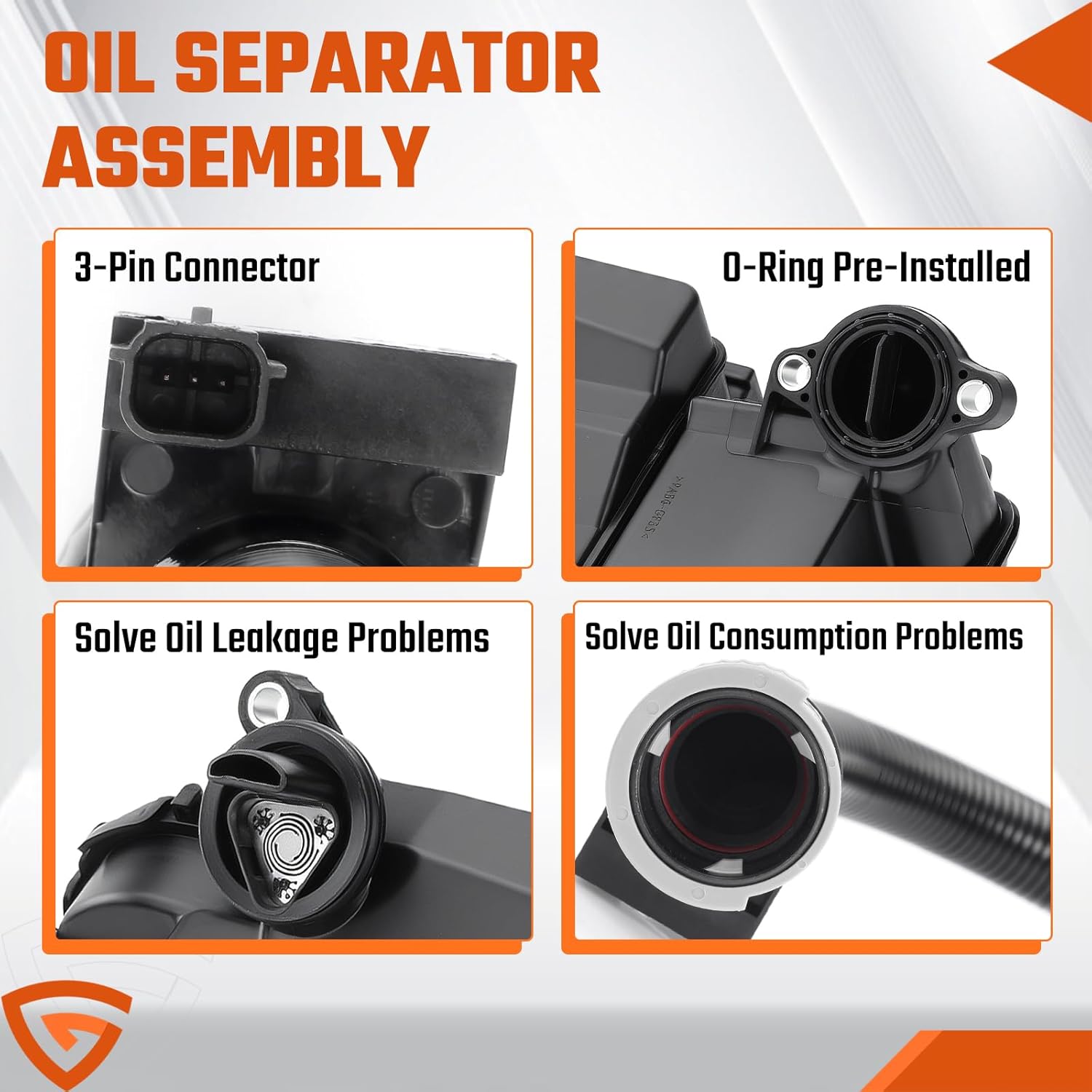 Oil Separator Assembly Compatible with Ford F250 F350 F450 F550 Super Duty 2011-2016, 6.7L Powerstroke Diesel PCV CCV Replaces# DC3Z6A785C