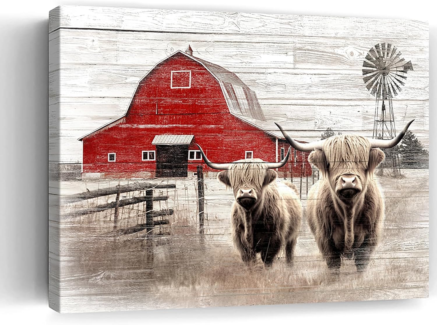 Barn Prints Farmhouse Old Barn Wall Art Red Barn Windmill