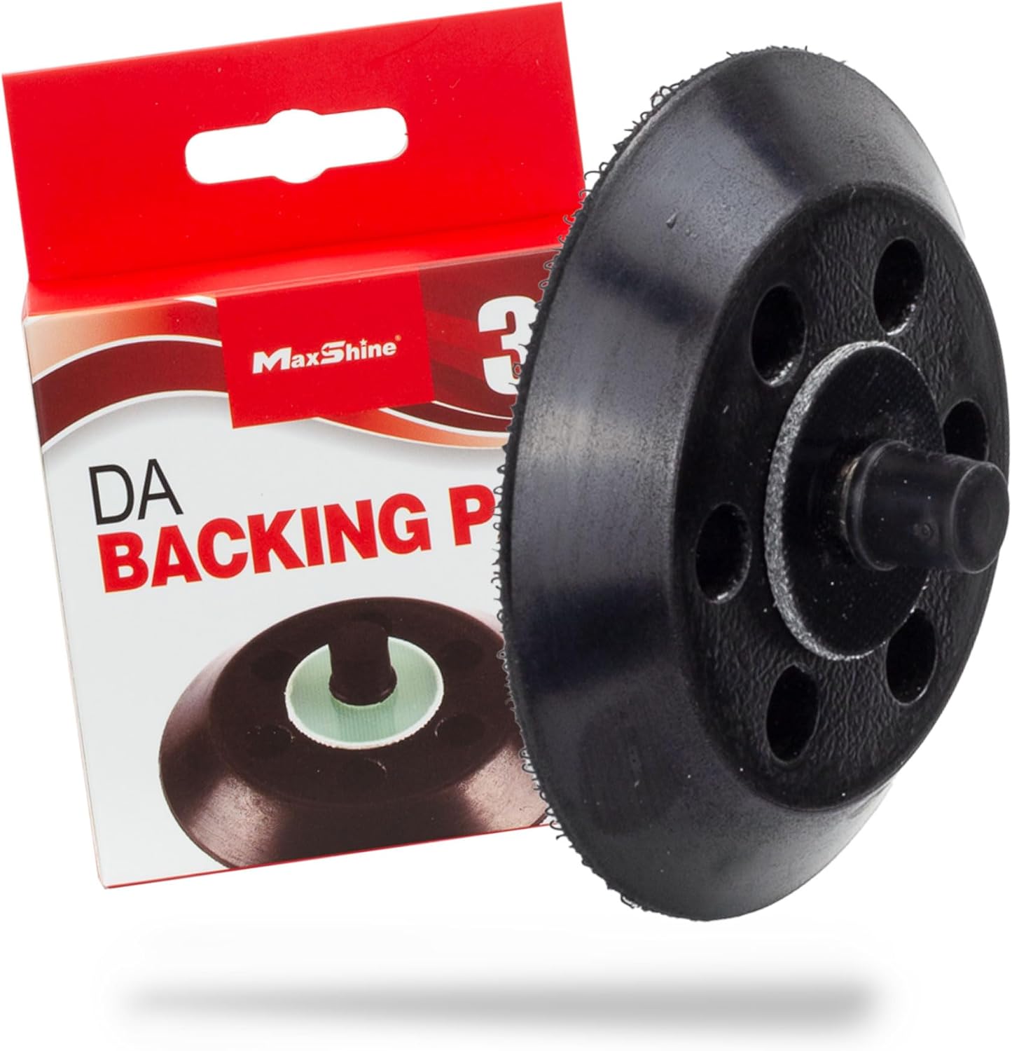 Maxshine 3” Hook & Loop Dual Action Backing Plate – Universal Fit for High Speed DA Polishers 12000 OPM, Thermal Endurance, 5/16” ~ 24 Thread - Professional Detailing Accessory