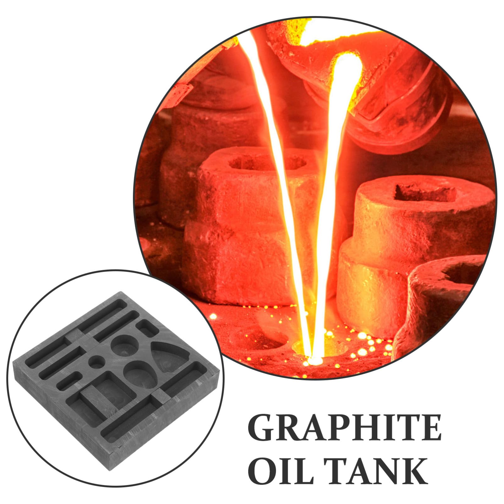 Operitacx Moule En Graphite 10X10X0.79In Pour Coulée Métalliques Outil De Fusion Réutilisable Pour Bijoux Et Fonderie Industrielle