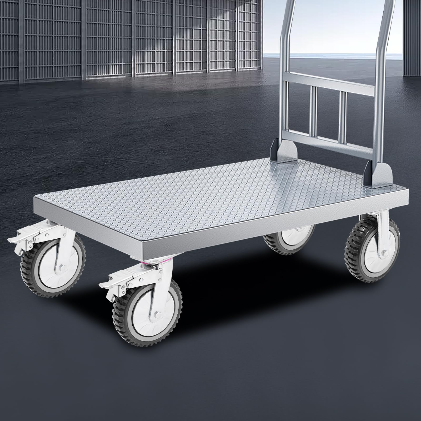 4er set Lenkrollen, Transportrollen Möbelrollen für Möbel, Schwerlastrollen mit Bremse, für Innen- und Außenbereich, Werkzeug Industrietransport, Tragfähigkeit bis 600kg