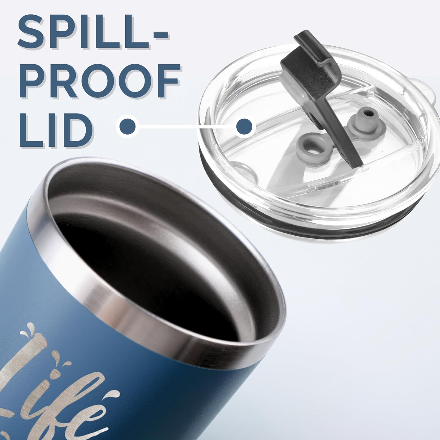 Onebttl Lake House Gifts, Lake Life Gifts for Women/Men, 20oz Insulated Tumbler, Perfect for Boat Owner/Lake Lovers - Life is Better at the Lake (Blue) - Image 6