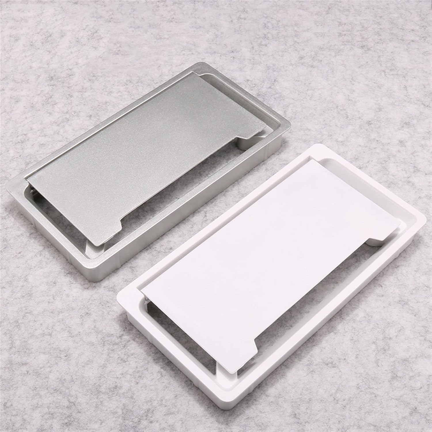Kabelverschraubungen, ABS Rechteck Tisch Kabel Outlet Computer Schreibtisch Tülle Draht Schutz Organizer Möbel Hardware(White)