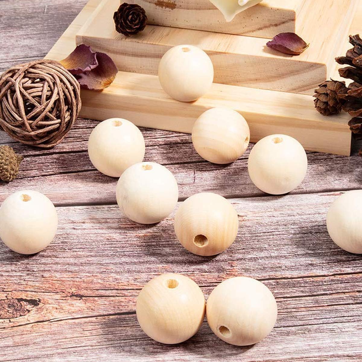 1000pcs 10mm Wood Beads Unfinished Natural Wooden Spacer Beads Round Ball Wood Loose Beads for DIY Craft Jewelry Bracelet Necklace Making - Image 4