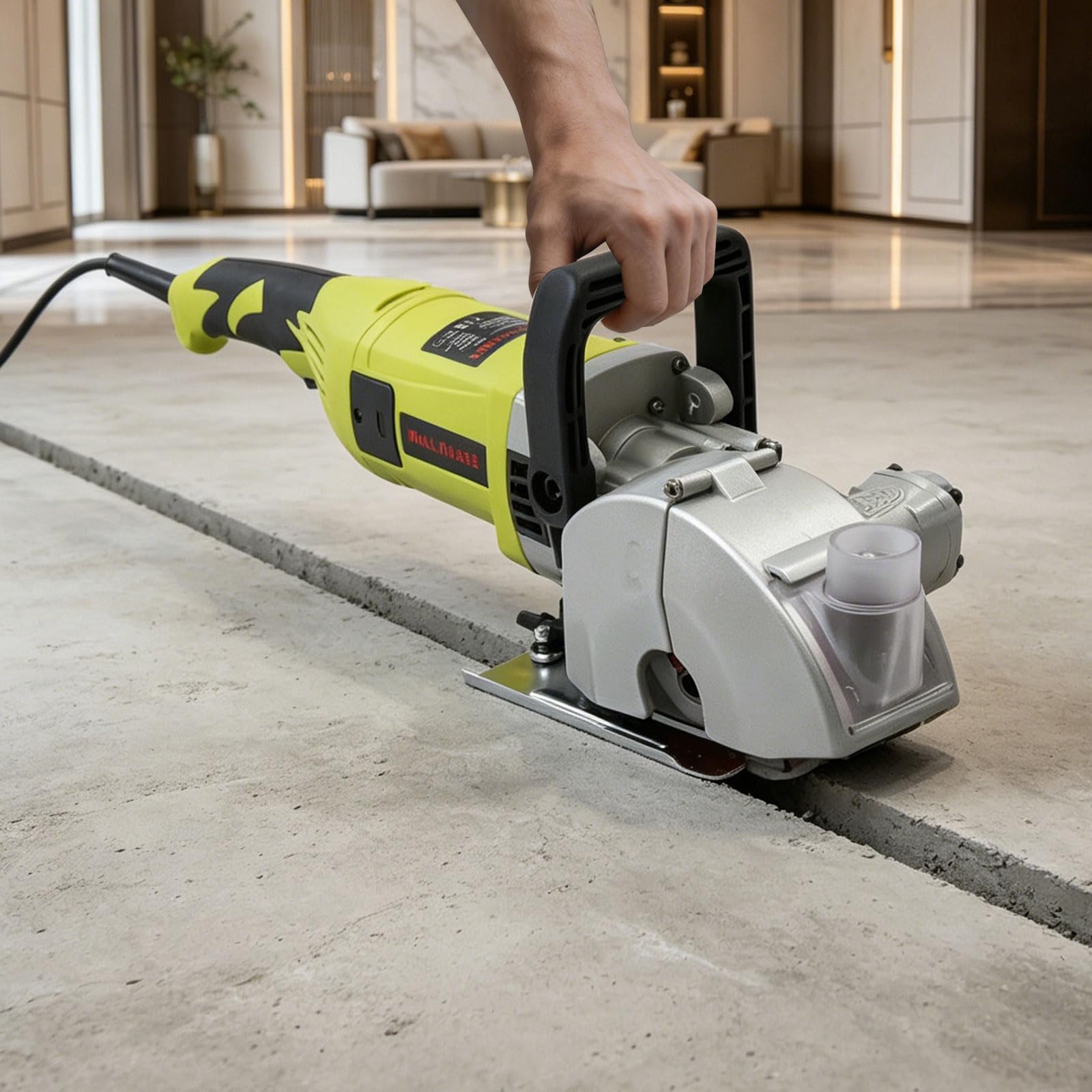 4000W Schlitzfräse Mauernutfräse mit mit 5 Sägeblatt & 360° Schneiden, 6500RPM Elektrische Mauernutfräse,Staubfreie Nutenfräsmaschine,Mauerfräse für Beton,Renovierung,Marmor