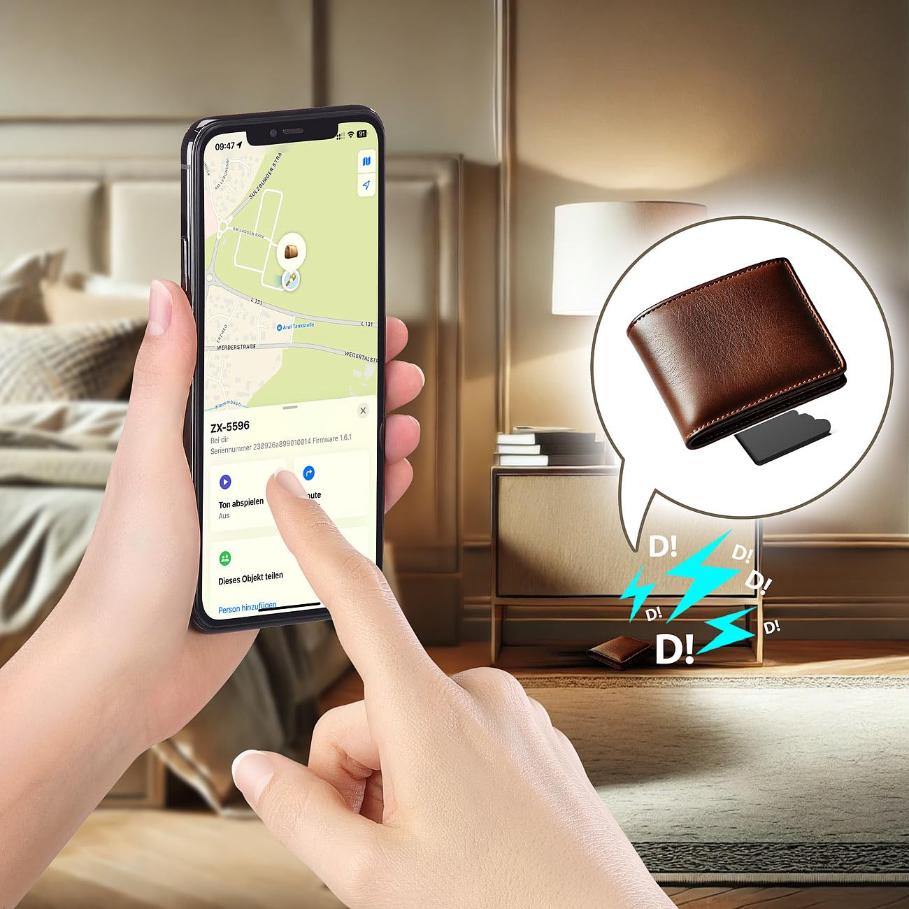 4 traceurs localiseurs d'objets et de clés rechargeables SGF-50 [Callstel]
