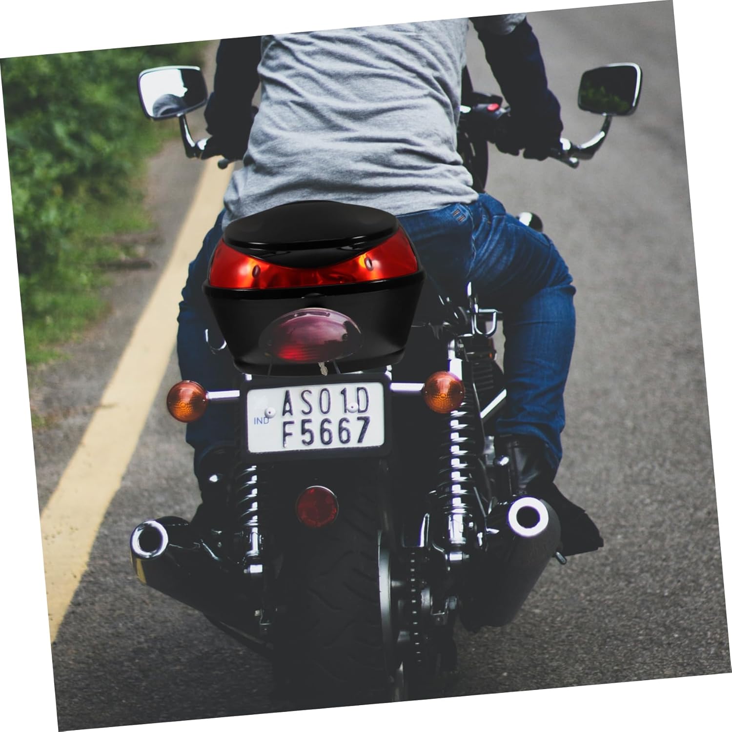 Cabilock Motorcycle Rear Bag Black Tail Trunk Storage to Install Secure Lock Durable Material for Scooter and Motorcycle Anti-theft Luggage Carrier