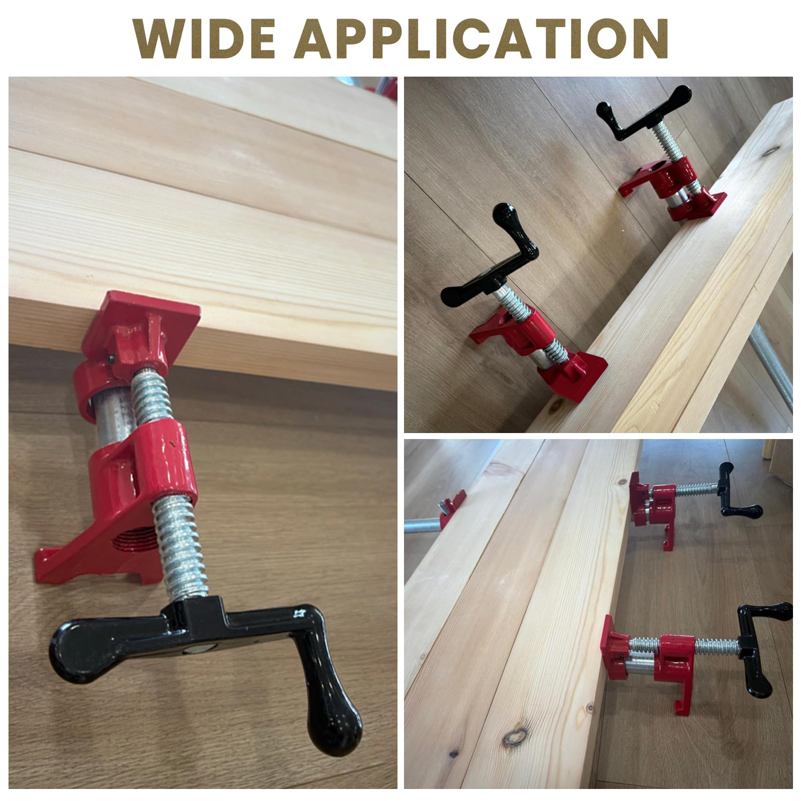 Abrazaderas de tubería de hierro fundido de 3/4 pulgadas para carpintería con diseño único de pie para trabajos de carpintería y bricolaje (paquete de 4, 3/4 pulgadas)