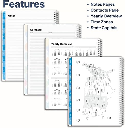 Miniatura 5 de CRANBURY Agenda 2024-2025 (8.5 x 11 pulgadas, floral), julio 2024-junio 2025 planificador diario semanal grande, calendario 2024-25, agenda de 8 x