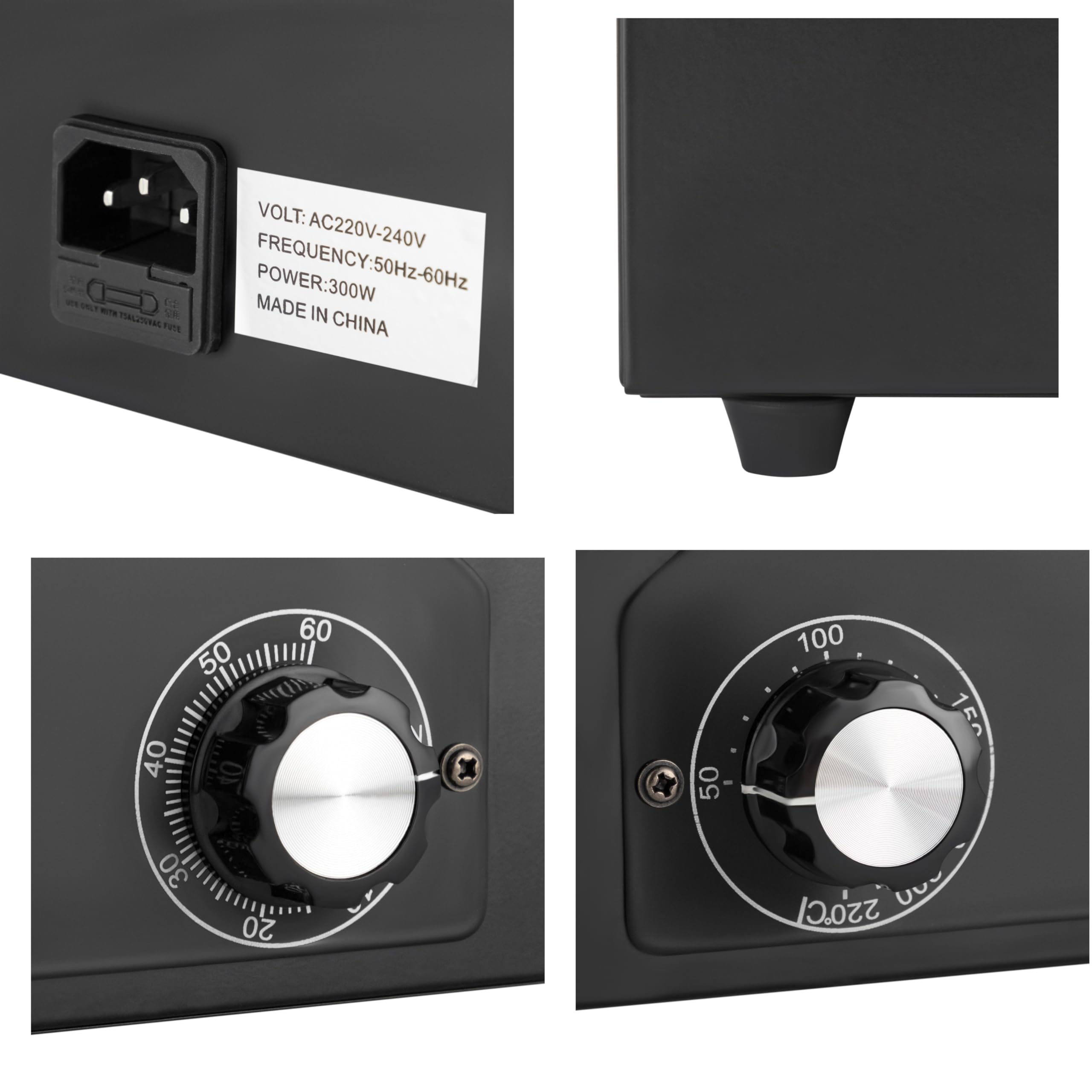 300W Heißluftsterilisator Desinfektion 220℃ Trockene Hitze Sterilisator Hochtemperatur-Sterilisator mit Timer für Nagelwerkzeuge Kosmetikwerkzeuge Fußpflege Schönheitssalon(Schwarz)