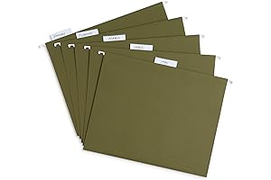 Blue Summit Green Hanging File Folders, 75 Pack
